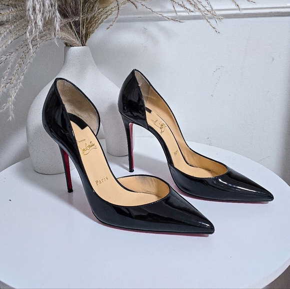 Christian Louboutin Iriza 100 patent leather black d'orsay pumps - Picture 4 of 13